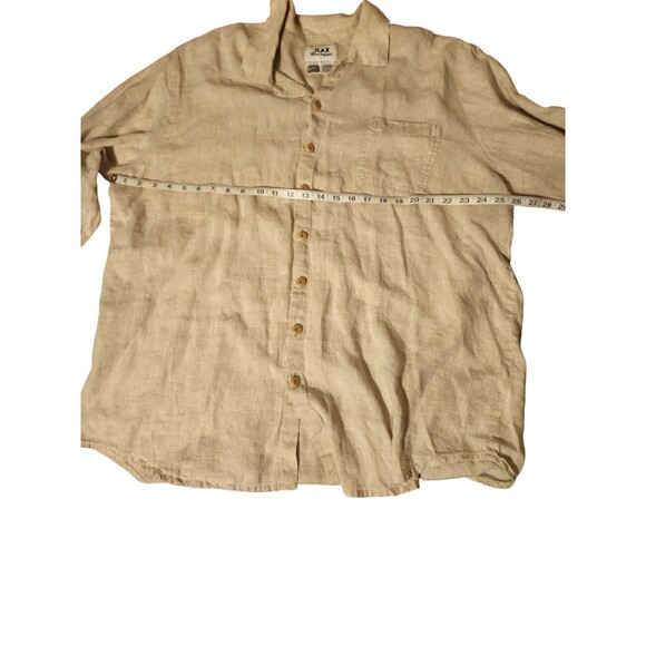 Flax By Jeanne Englehart Shirt Womens Large Vintage 90s Oversized Oatmeal Beige - Picture 6 of 7